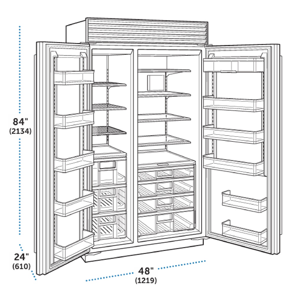 Refrigerador Side-by-Side Panelable 48", Sub-Zero 