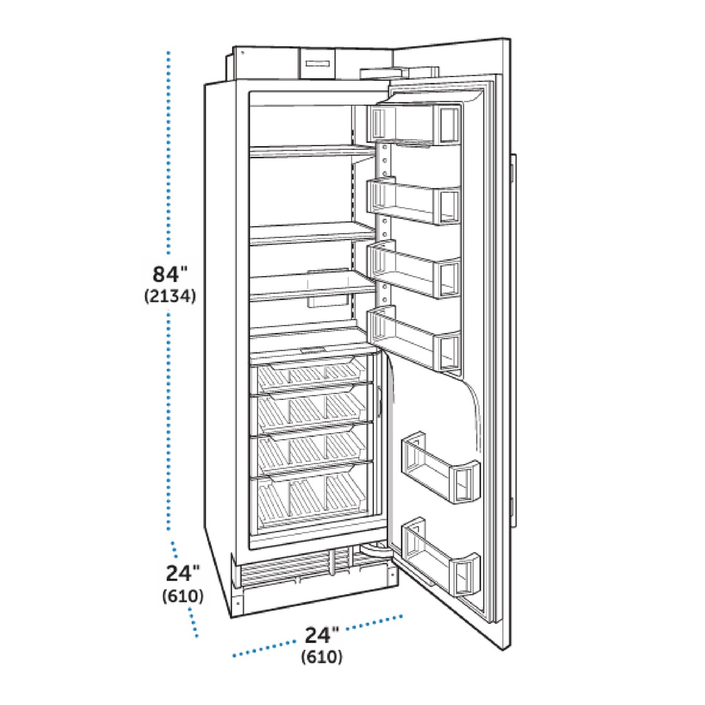 Refrigerador Columna Bisagra Derecha 24", Sub-Zero 