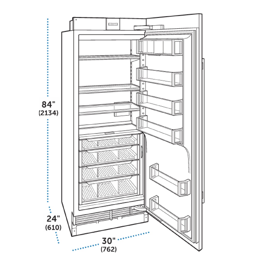 Refrigerador de Columna Bisagra Derecha 30", Sub-Zero 