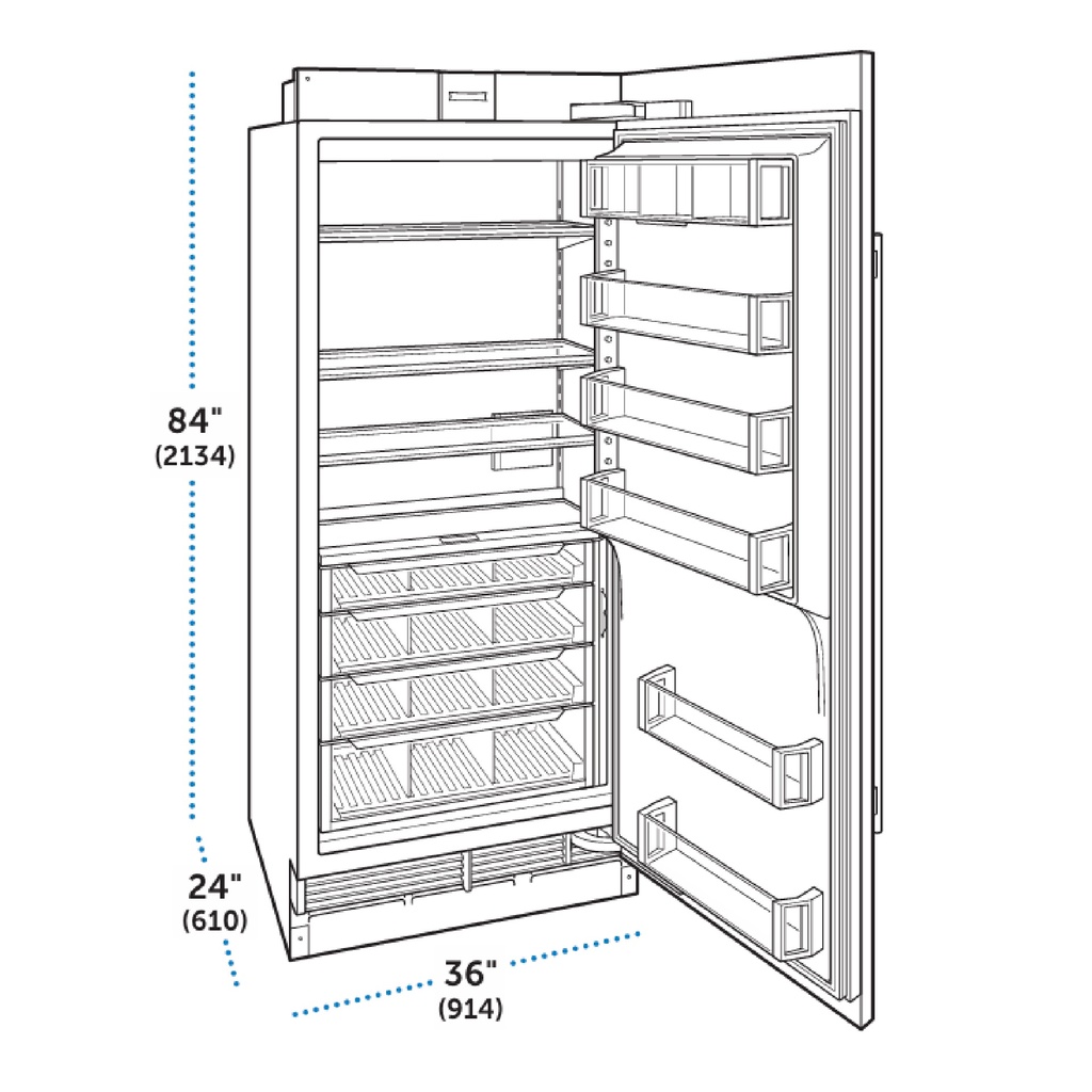 Refrigerador de Columna Bisagra Derecha 36", Sub-Zero 