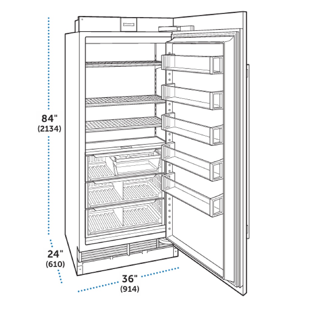 Congelador de Columna Bisagra Izquierda 36", Sub-Zero 