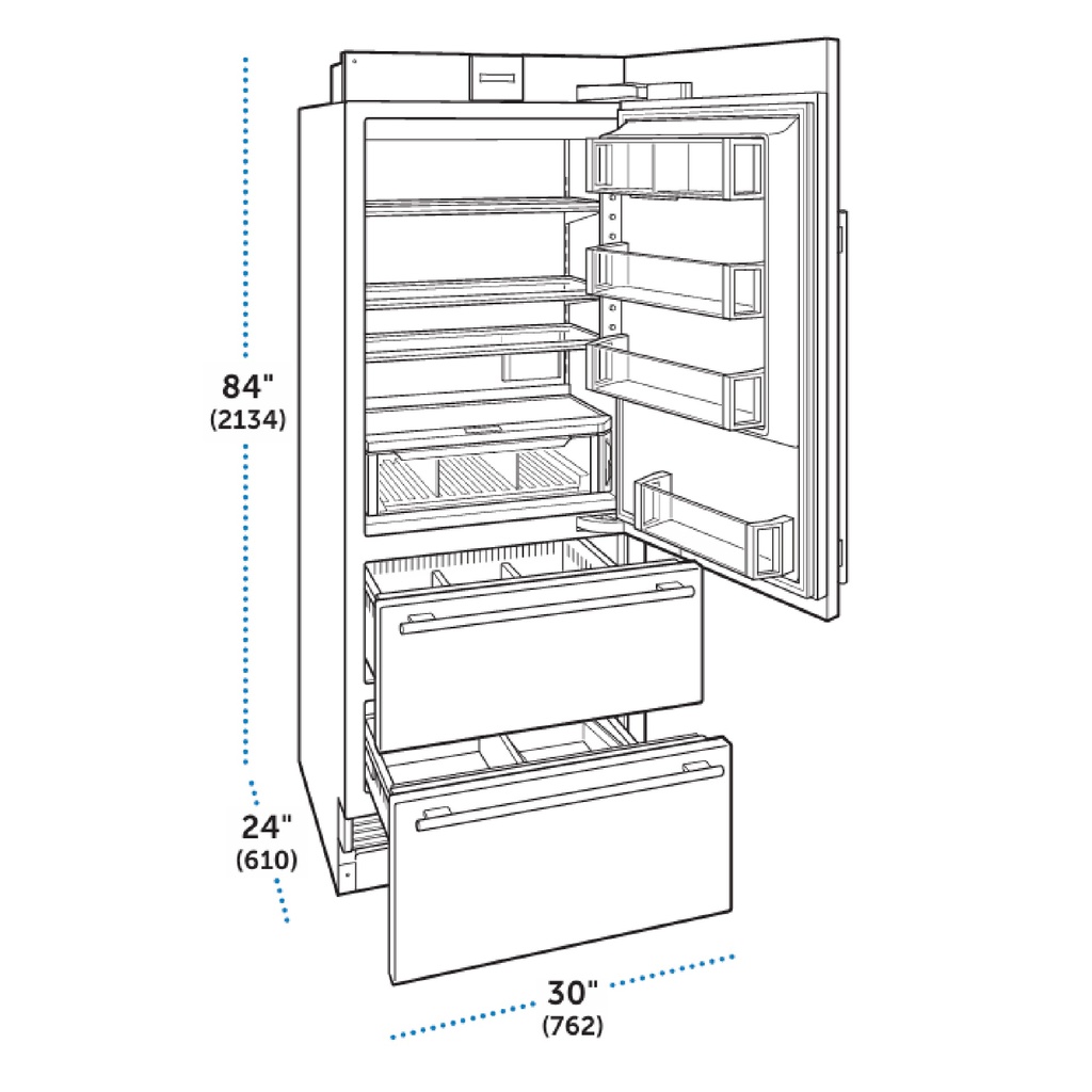 Refrigerador/Congelador Alto 30", Sub-Zero 