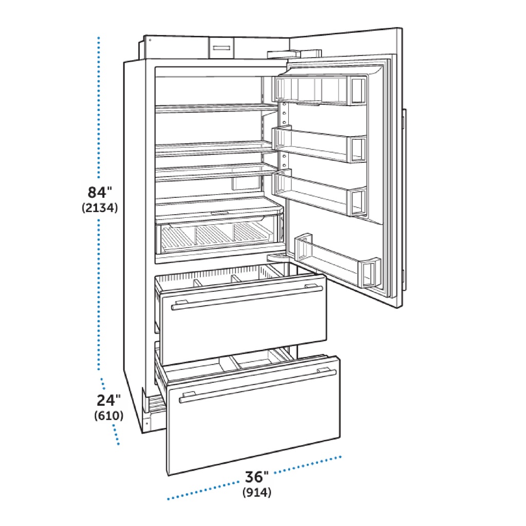 Refrigerador/Congelador Alto 36", Sub-Zero 