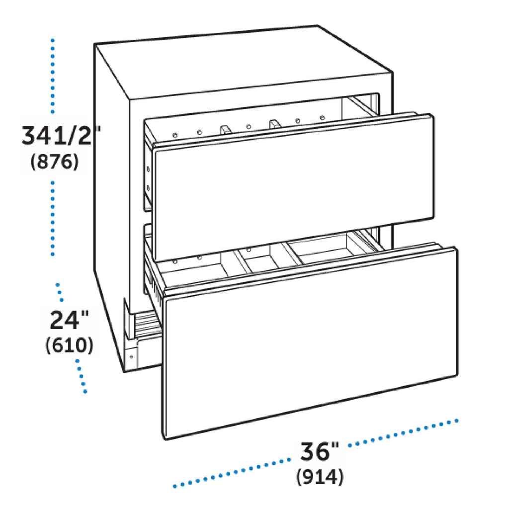 Cajones Refrigerador/Congelador 36", Sub-Zero 