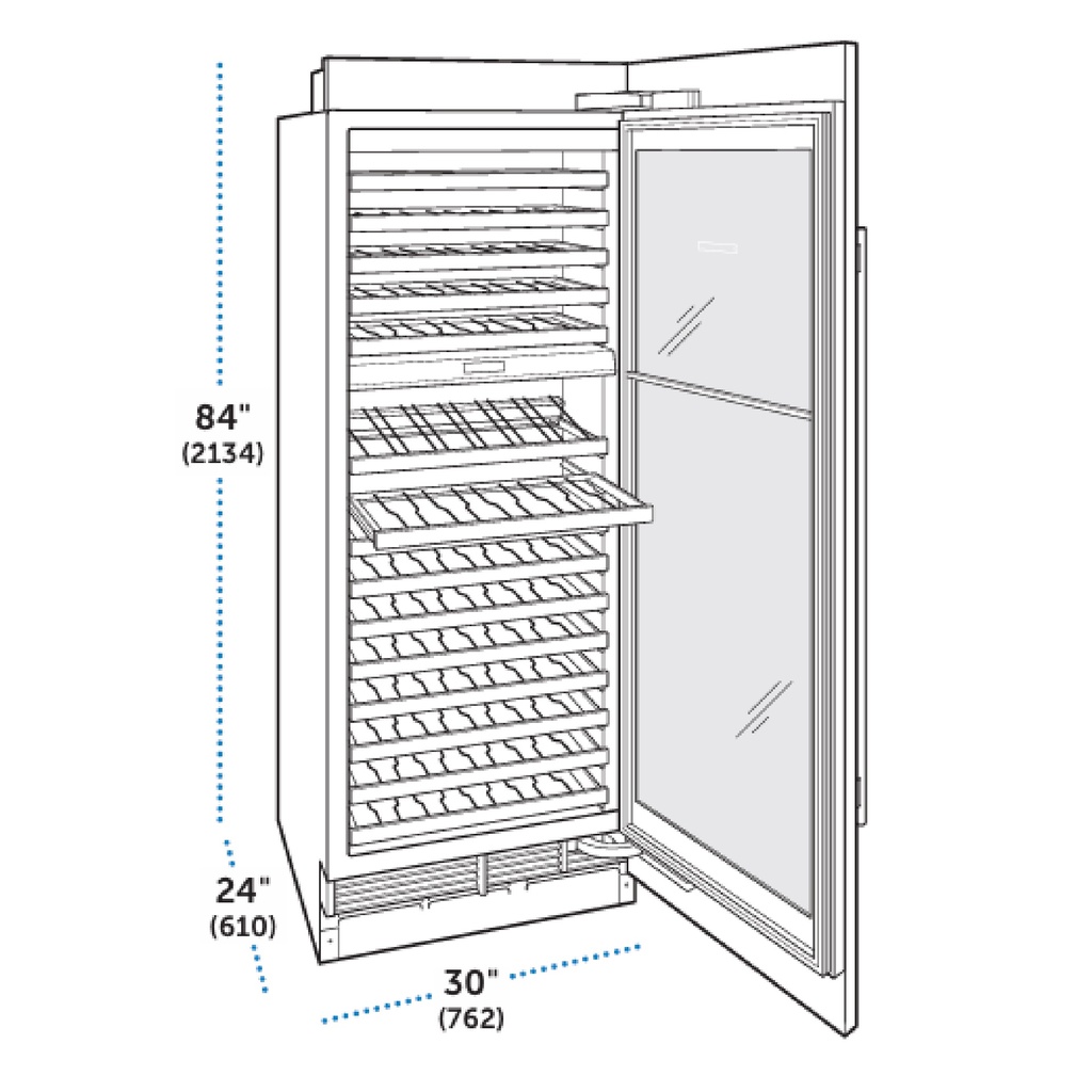Conservador de vino Puerta de Vidrio de Alta Altitud 30", Sub-Zero 