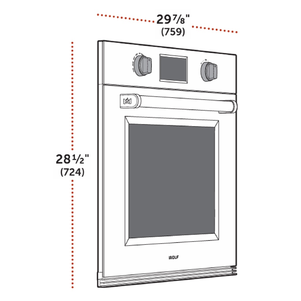 Horno Individual Profesional Serie M 30", Wolf 