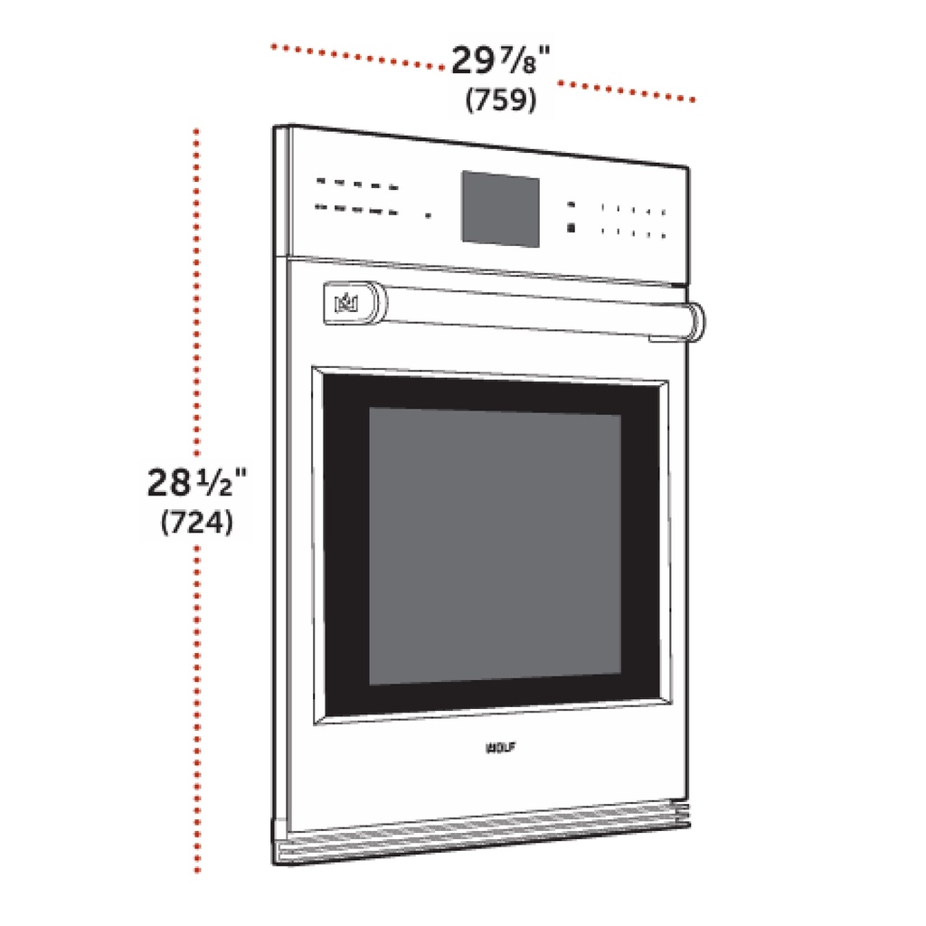 Horno Simple, Profesional Series E 30”, Wolf 