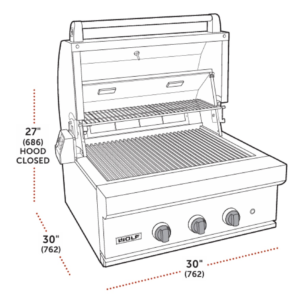 Asador de Gas para Exterior de 30", Wolf 
