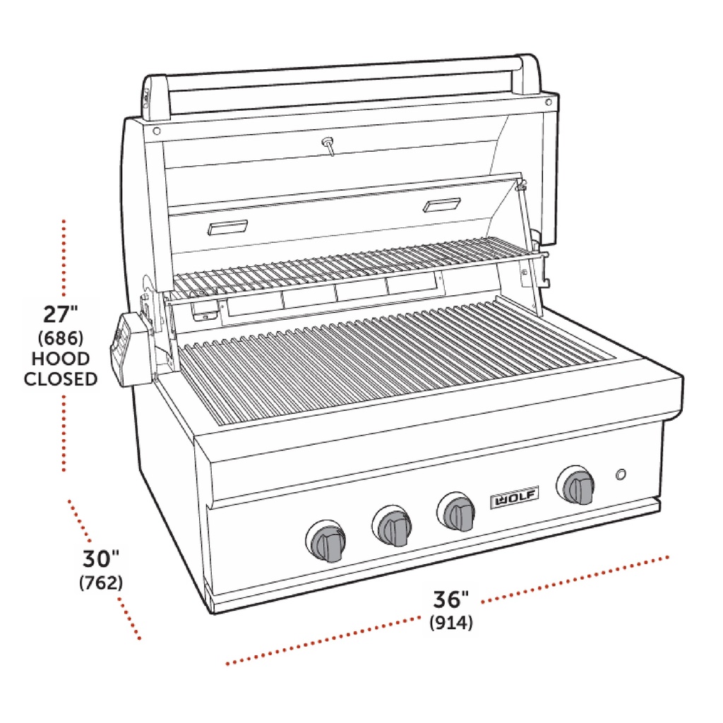  Asador de Gas para Exterior de 36", Wolf 