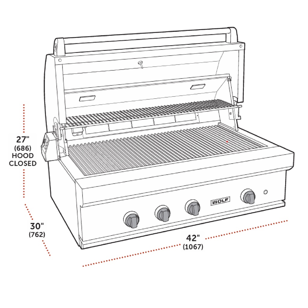 Asador de Gas para Exterior de 42", Wolf 