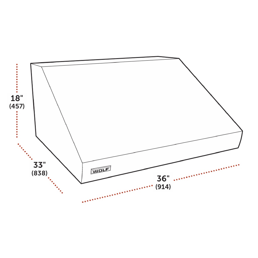 Campana de pared Pro de 36" para  exteriores, Wolf 