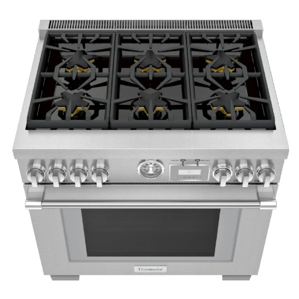 Estufa Profesional de combustible Dual 36", Thermador