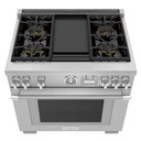 Estufa Profesional de combustible Dual 36", Thermador  