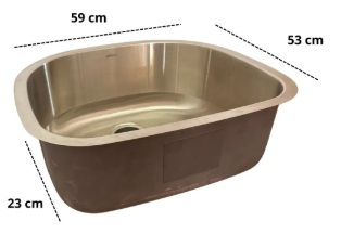 Fregadero Tarja De Lujo Marca Aker Submontar 59 X 53 X 23