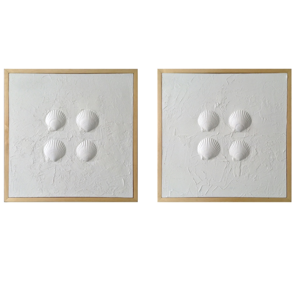 Marco decorativo Diptico 4 Conchas 60x60 cm 2pz Marco Pino