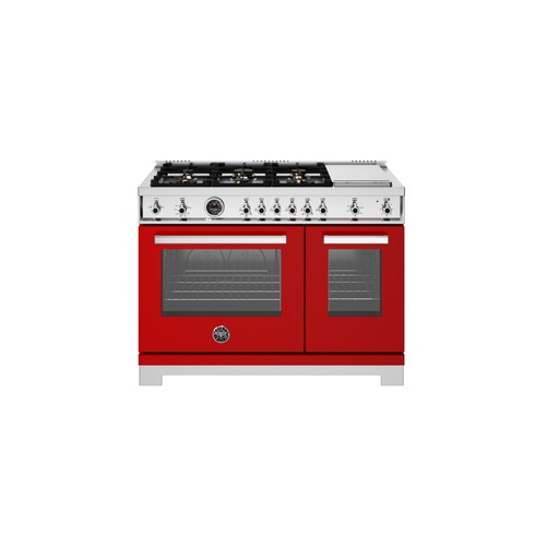 [PRO486BTFGMROT] Estufa 48" Professional Series, Rojo, Bertazzoni 