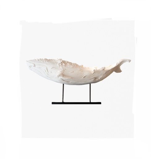 [T2388] Ballena con textura blanca 13203 um L80X40cm. Sofi